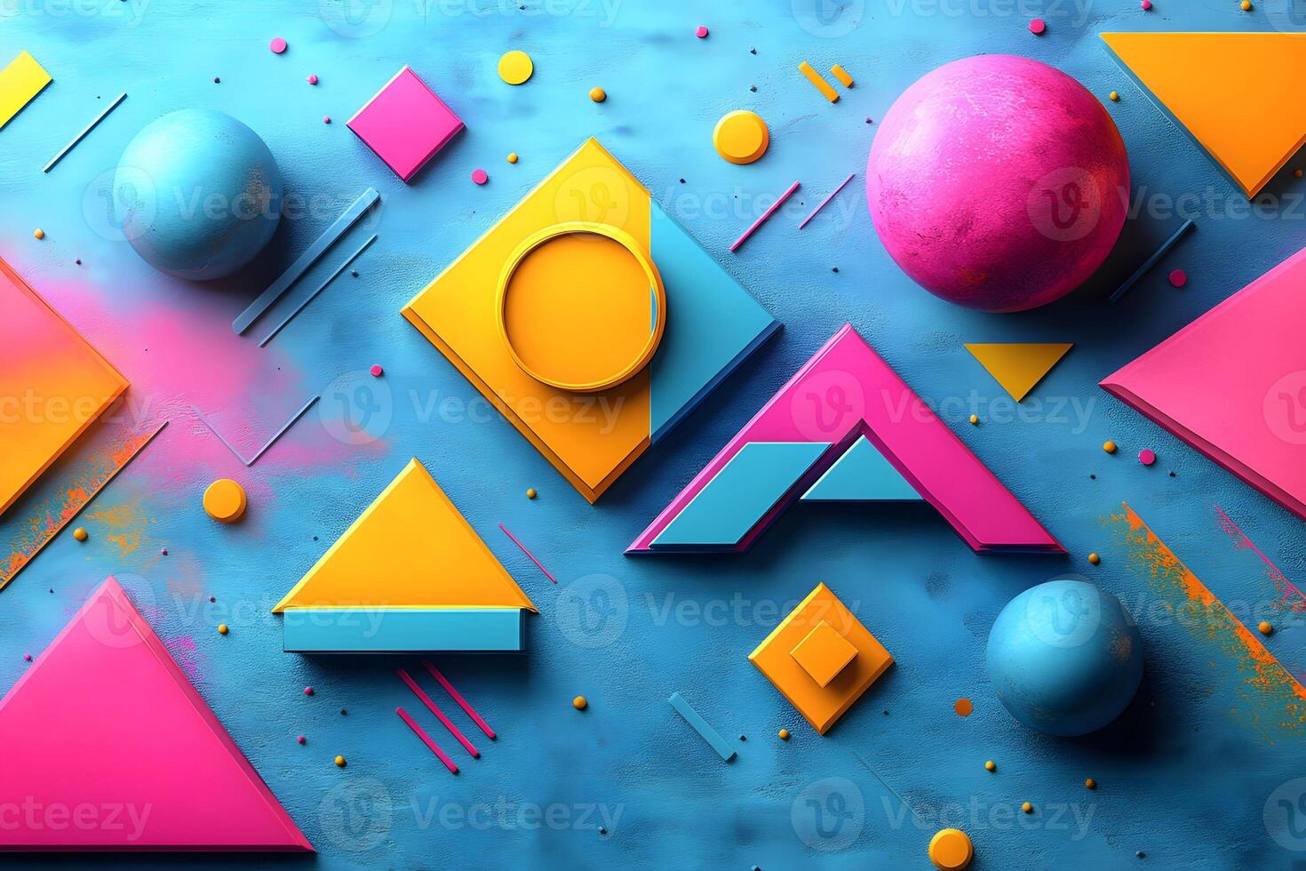 Abstract Geometric Patterns with Vibrant Colors on Textured Background for Design Art photo
