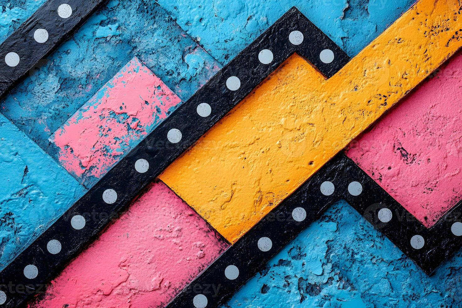 Abstract Geometric Pattern with Bold Colors and Textures for Modern Design Projects photo