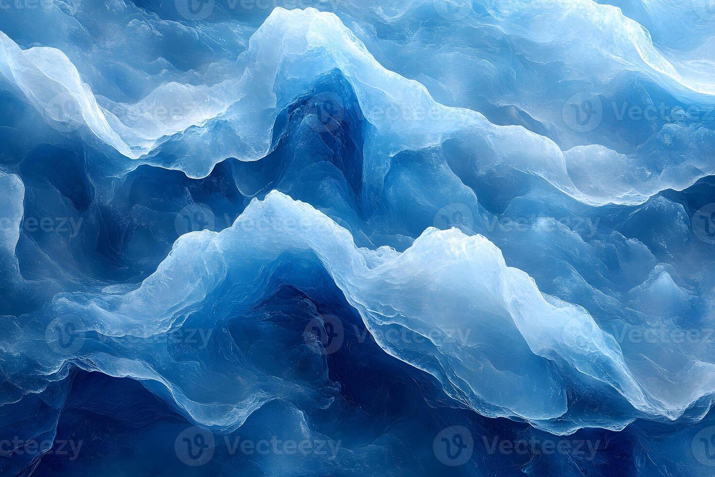 Abstract Ice Formations in Blue Hues for Modern Art and Design Projects photo