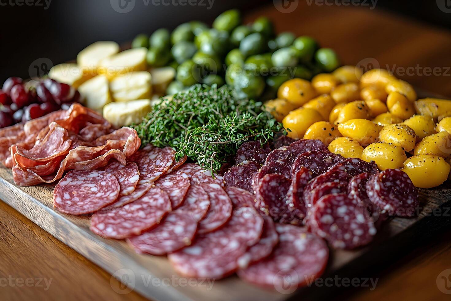 Gourmet Charcuterie Board with Assorted Cheeses, Meats, and Fruits for Elegant Entertaining photo
