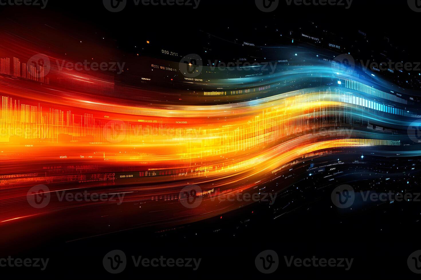 Dynamic Abstract Light Streaks in Motion - Technology and Data Flow Concept photo