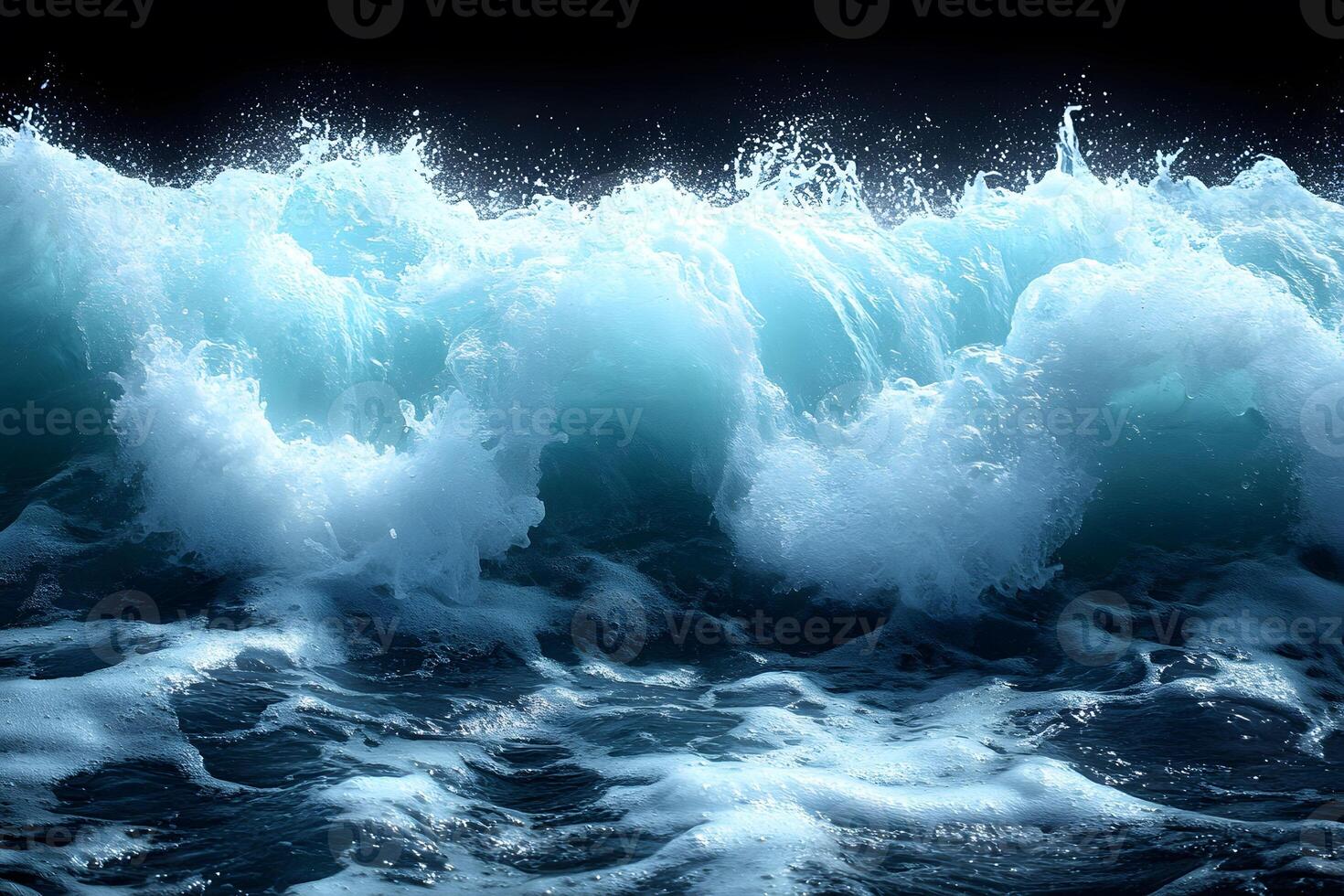 Dramatic Ocean Waves Crashing with Intensity - Nature Power and Marine Energy photo