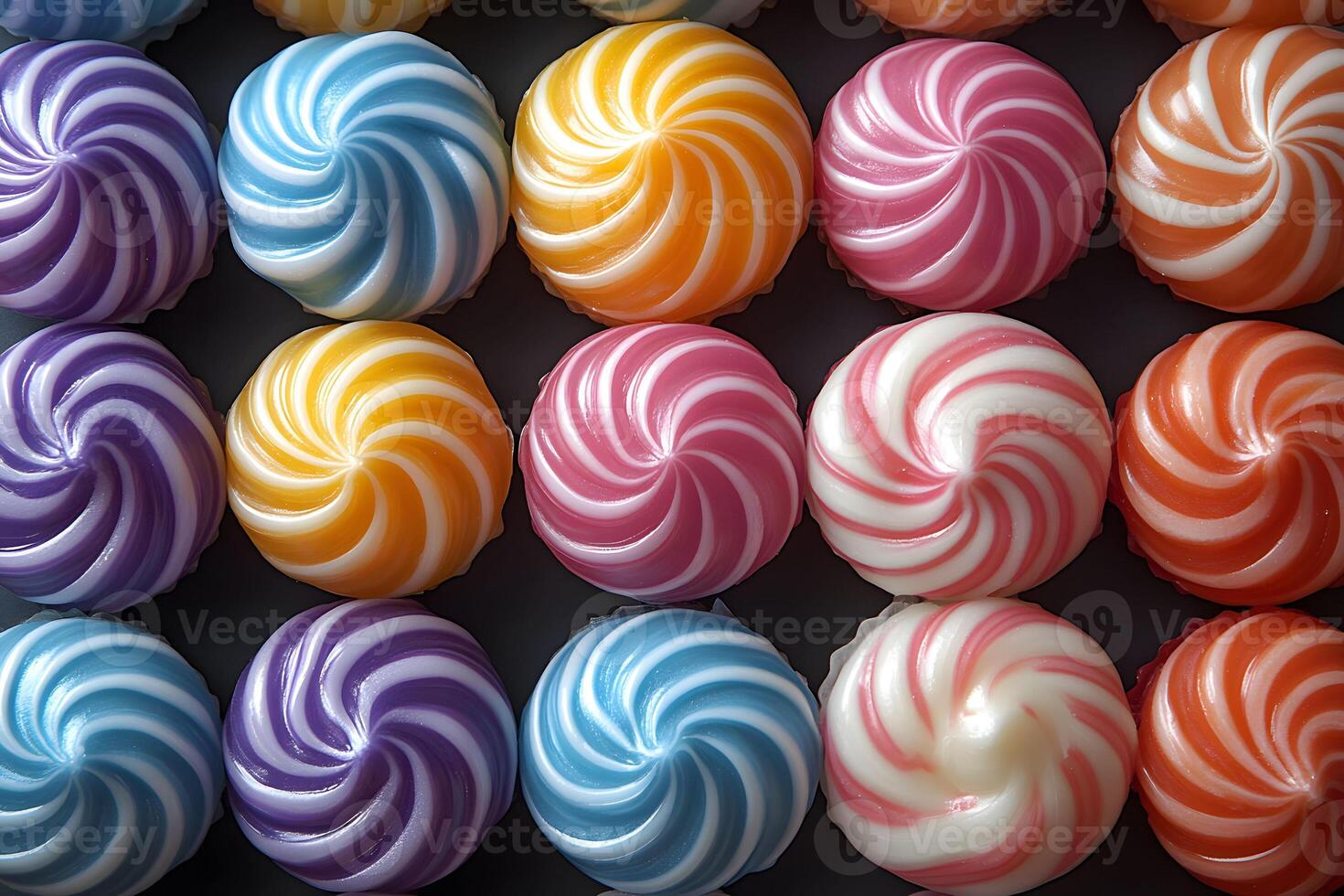 Colorful Swirled Cupcakes Pattern for Party and Celebration Designs photo