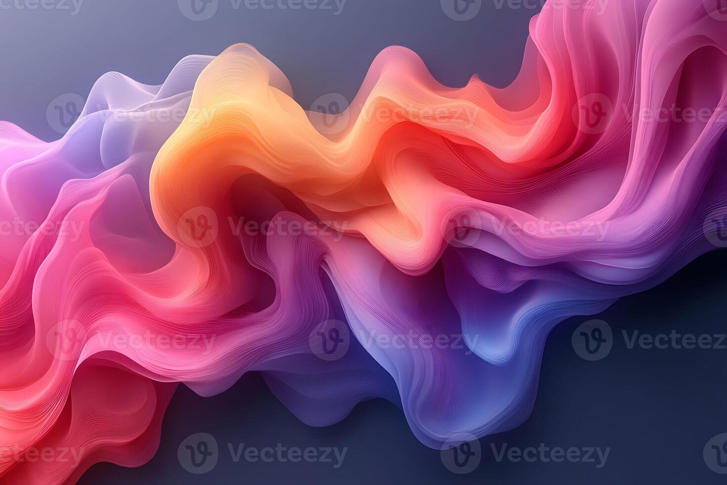 Vibrant Abstract Waves in Fluid Gradient Design for Modern Art Prints photo