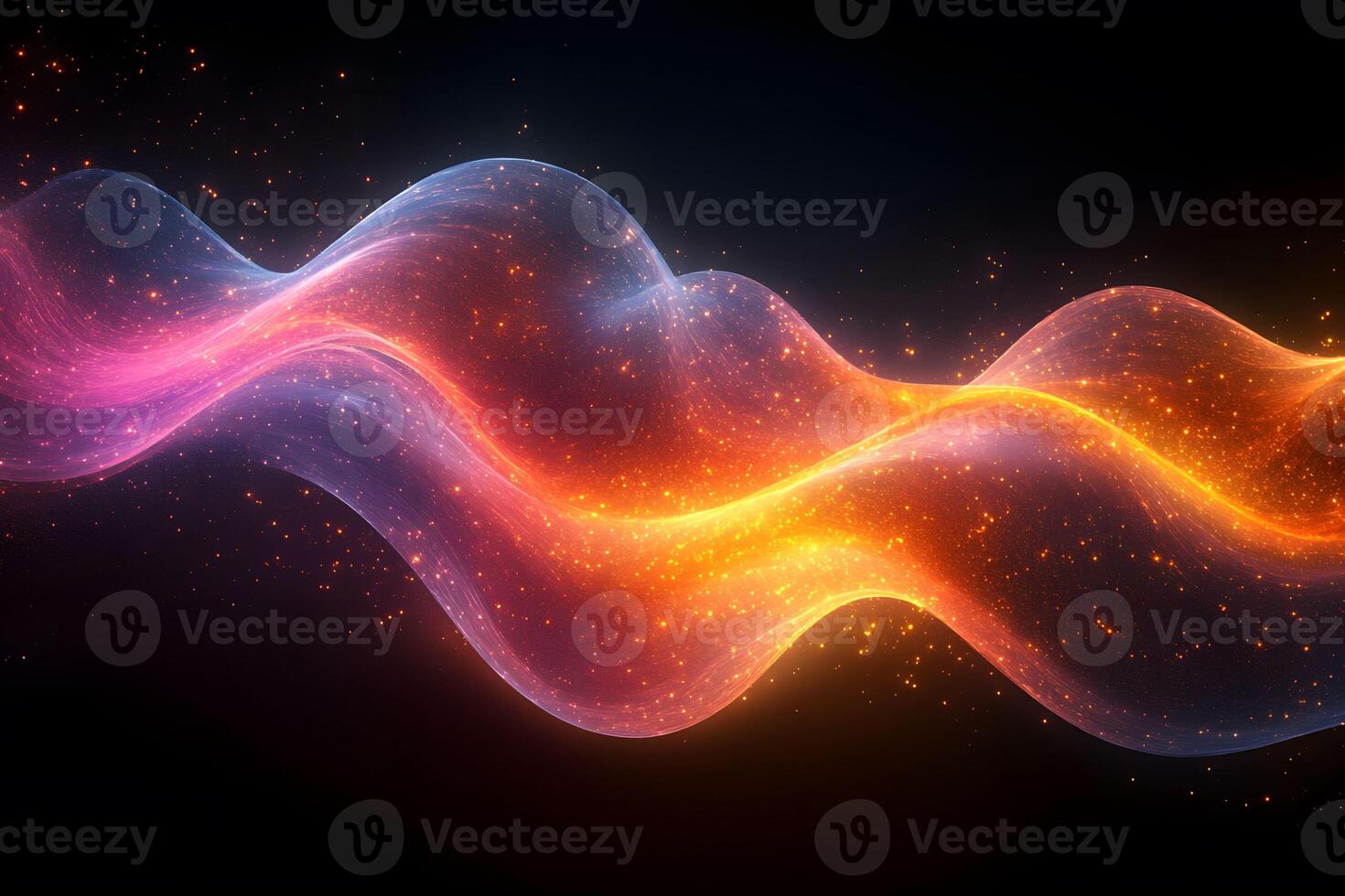 Abstract Colorful Waves with Glowing Light Particles for Creative Design and Digital Art Projects photo