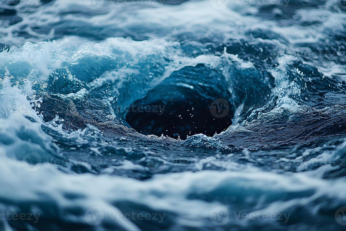 Ocean Vortex Swirling Waters - Nature Power and Fluid Dynamics photo