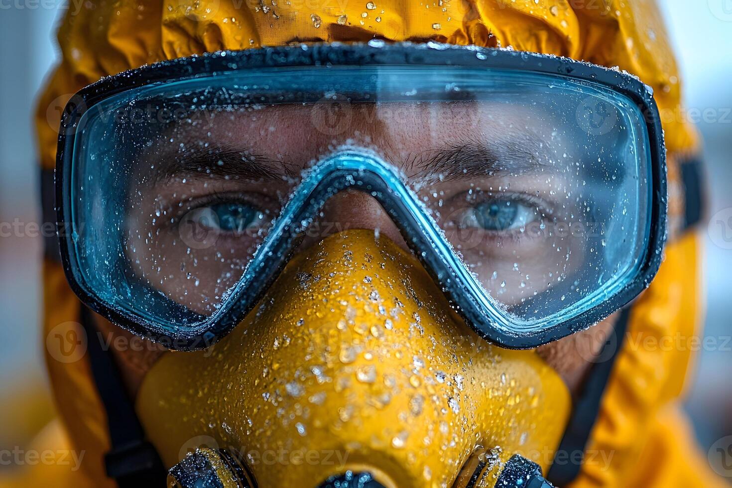 Protective Gear in Extreme Conditions Close-Up of Goggles and Mask Design for Safety and Hazardous Environments photo