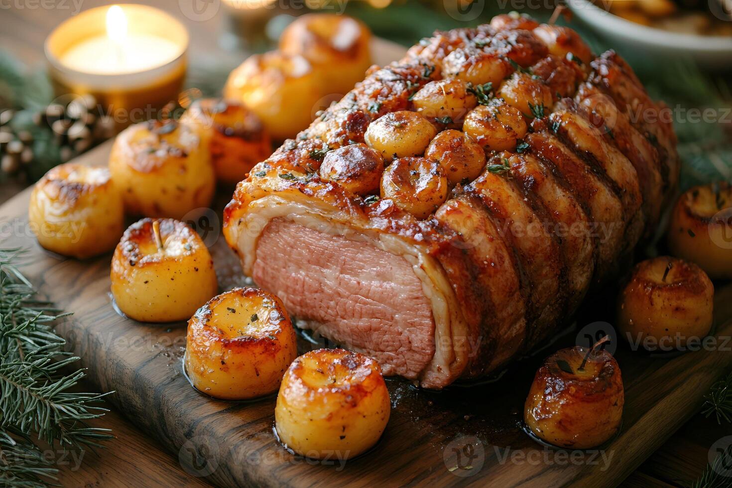 Succulent Holiday Roast with Glazed Potatoes for Festive Celebrations photo