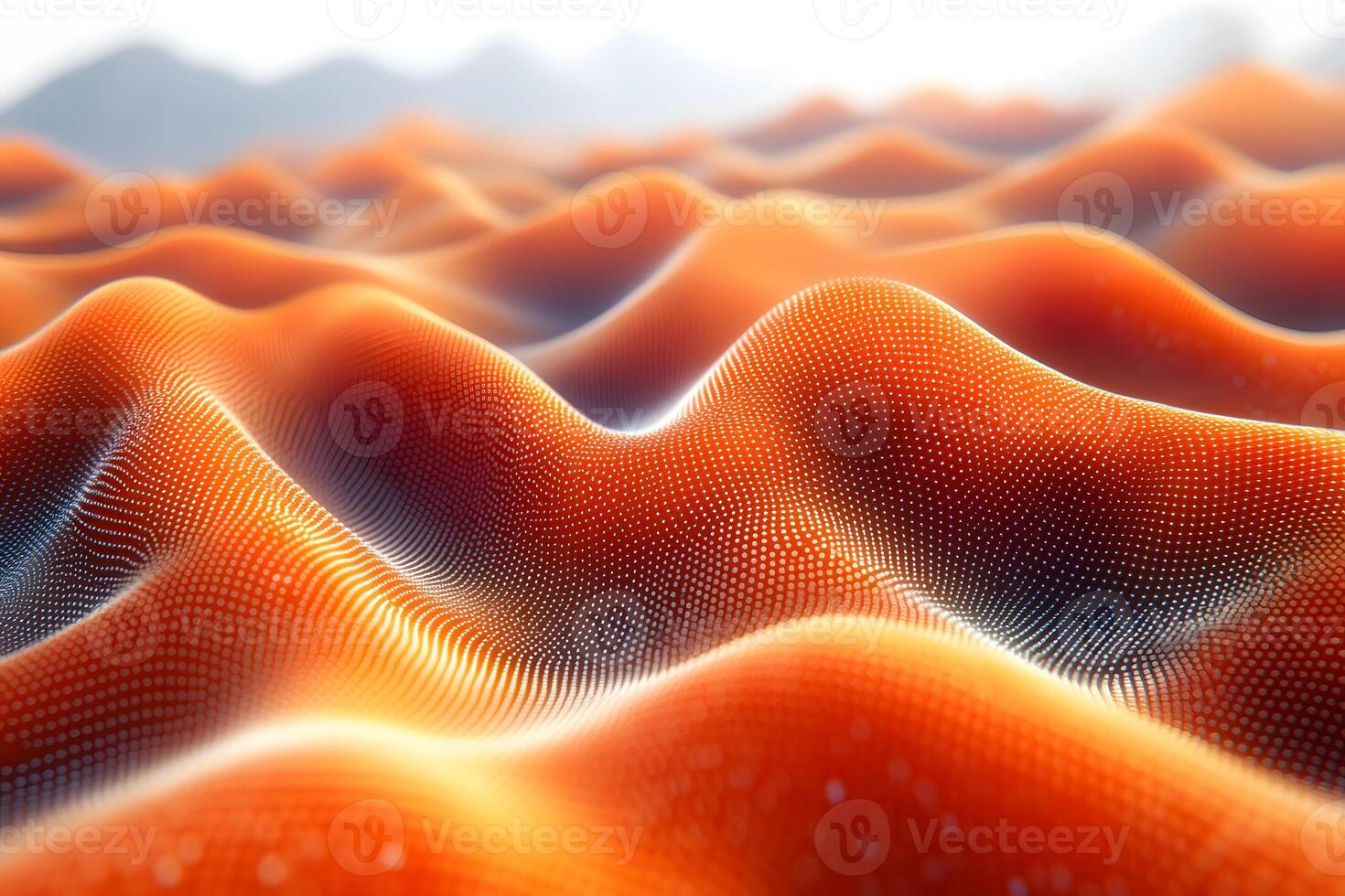 Abstract Digital Landscape with Vibrant Waves and Dot Pattern Design for Artistic Inspiration photo