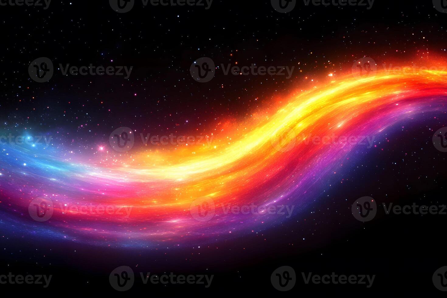 Vibrant Cosmic Wave of Colorful Nebula in Starry Universe photo