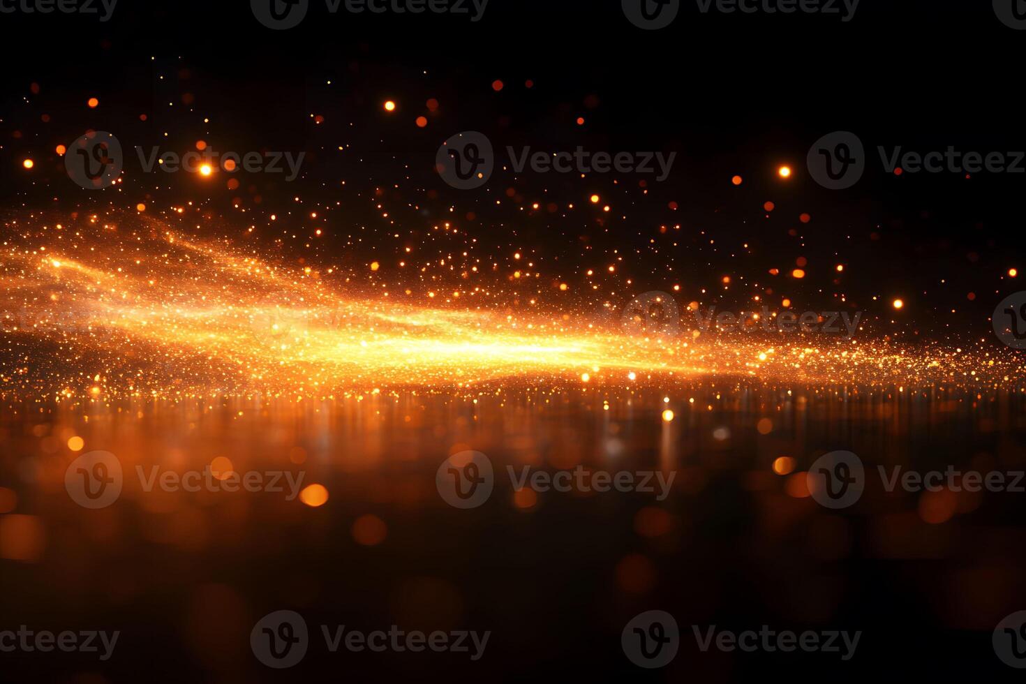 Abstract Glowing Particle Wave - Elegant Gold Sparkle Background for Design and Creativity photo