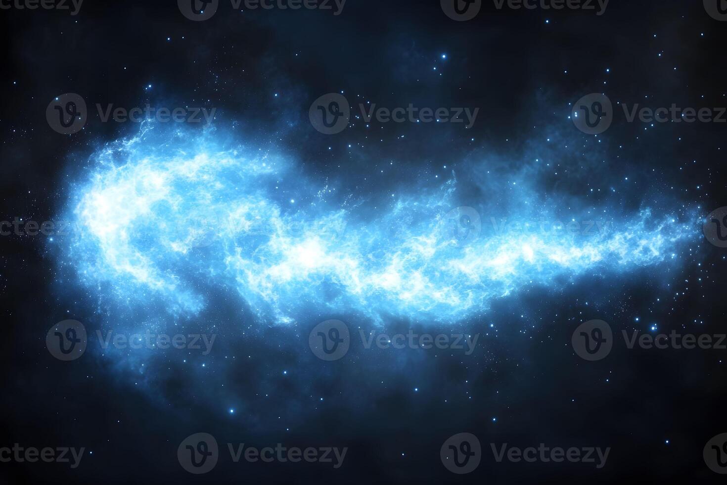 Cosmic Energy Flow Abstract Blue Nebula in Deep Space - Perfect for Sci-Fi Designs photo