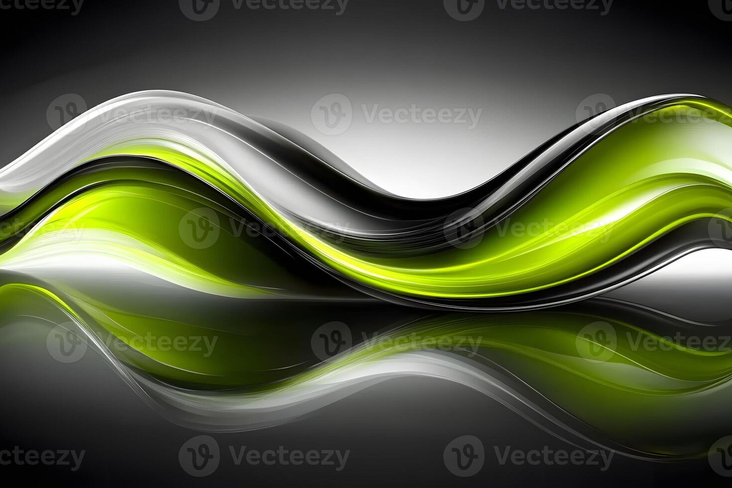 Abstract Green and Black Wave Design for Modern Art and Digital Backgrounds photo