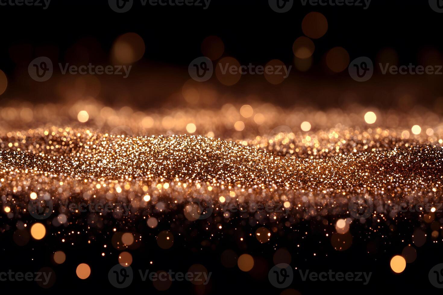 Golden Glitter Bokeh Background for Festive Event Design and Elegance photo
