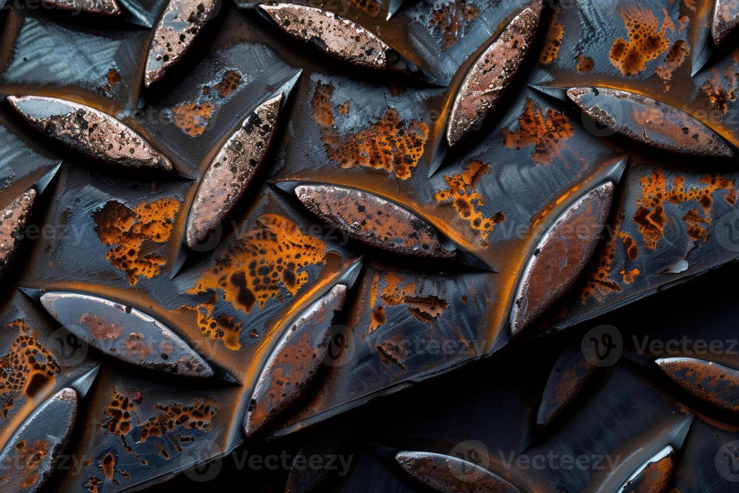 Rusty and worn metal plate showing signs of age and corrosion photo