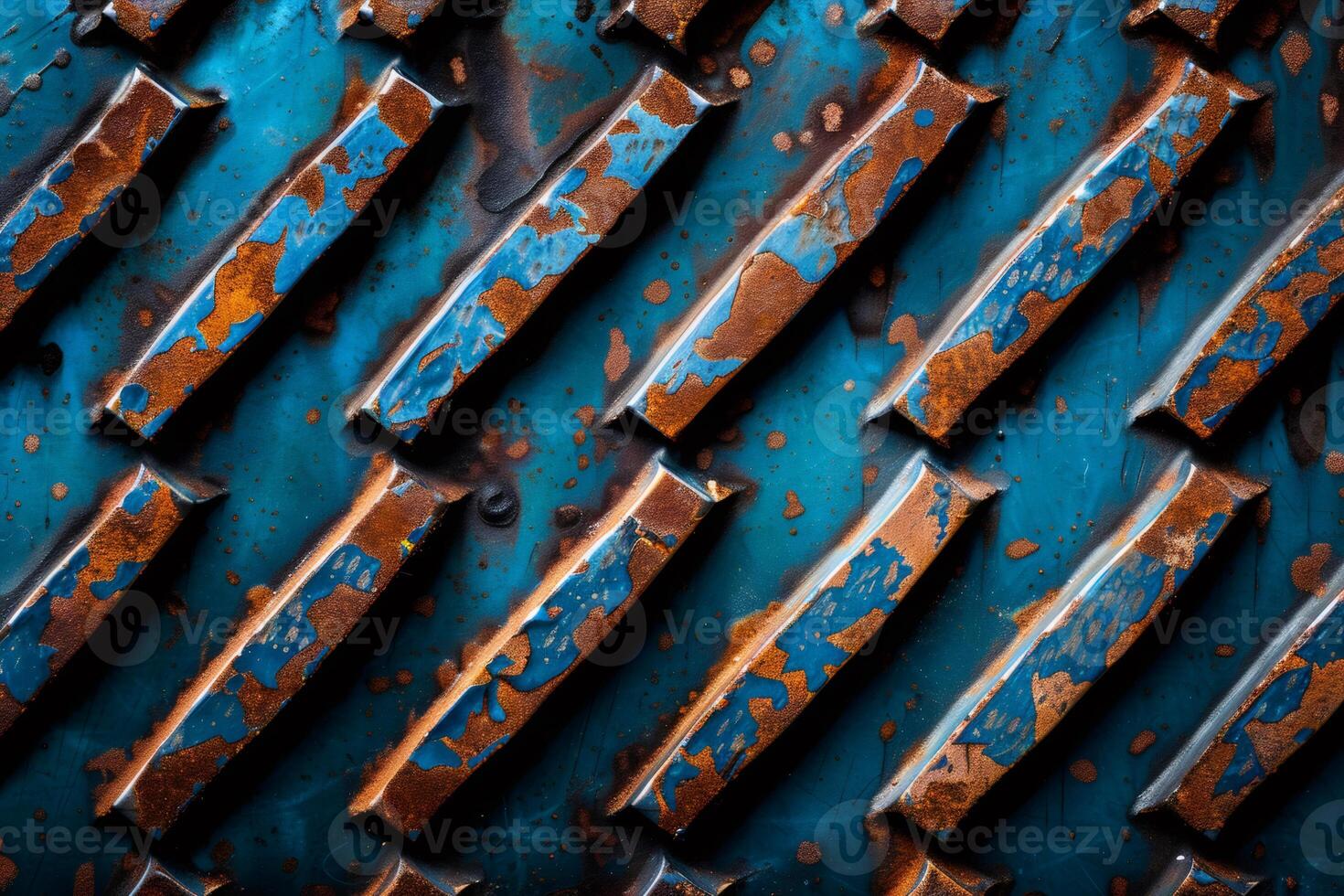 Rusty metal plate showing signs of ageing and wear creating a textured industrial background photo