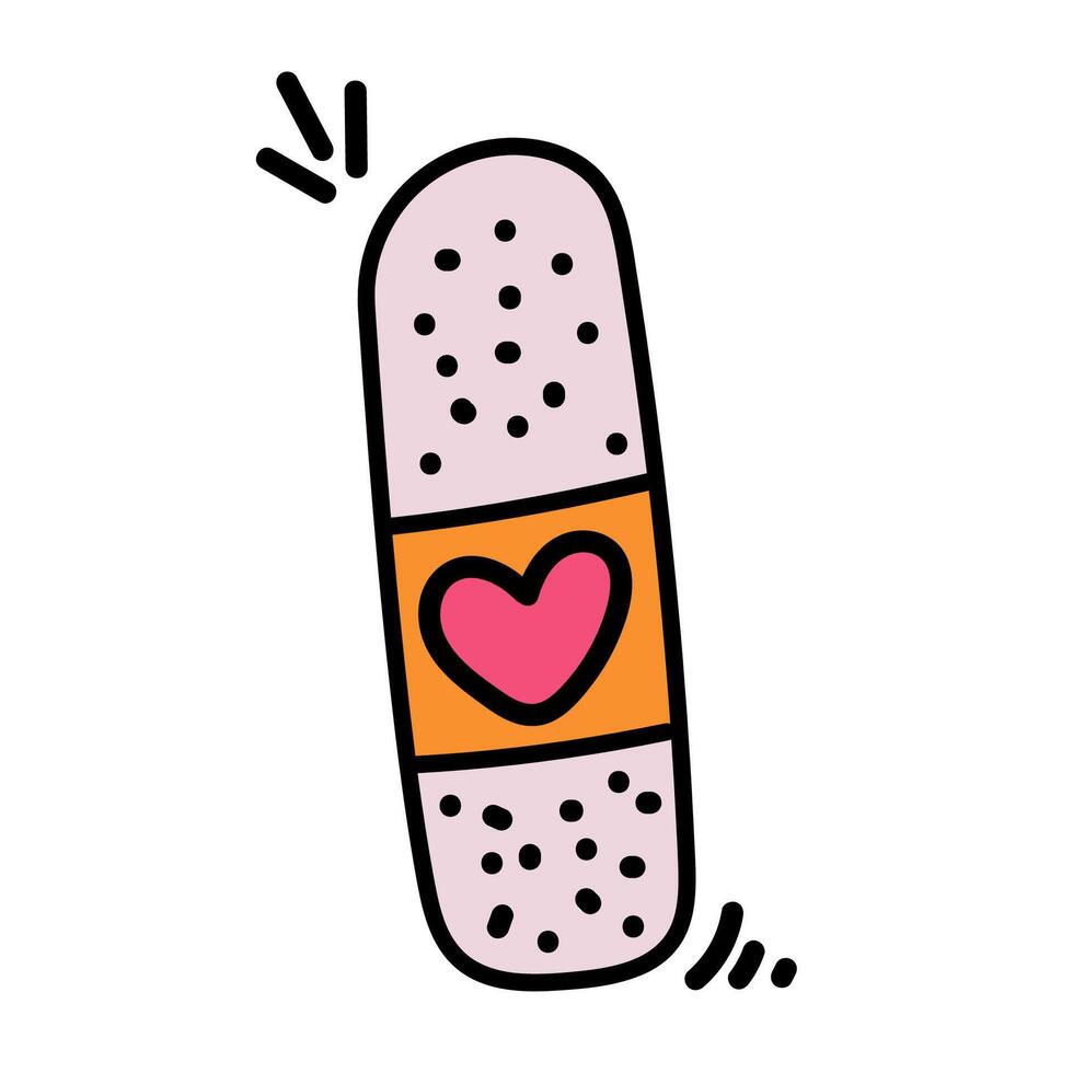 A bandage with a heart on it vector