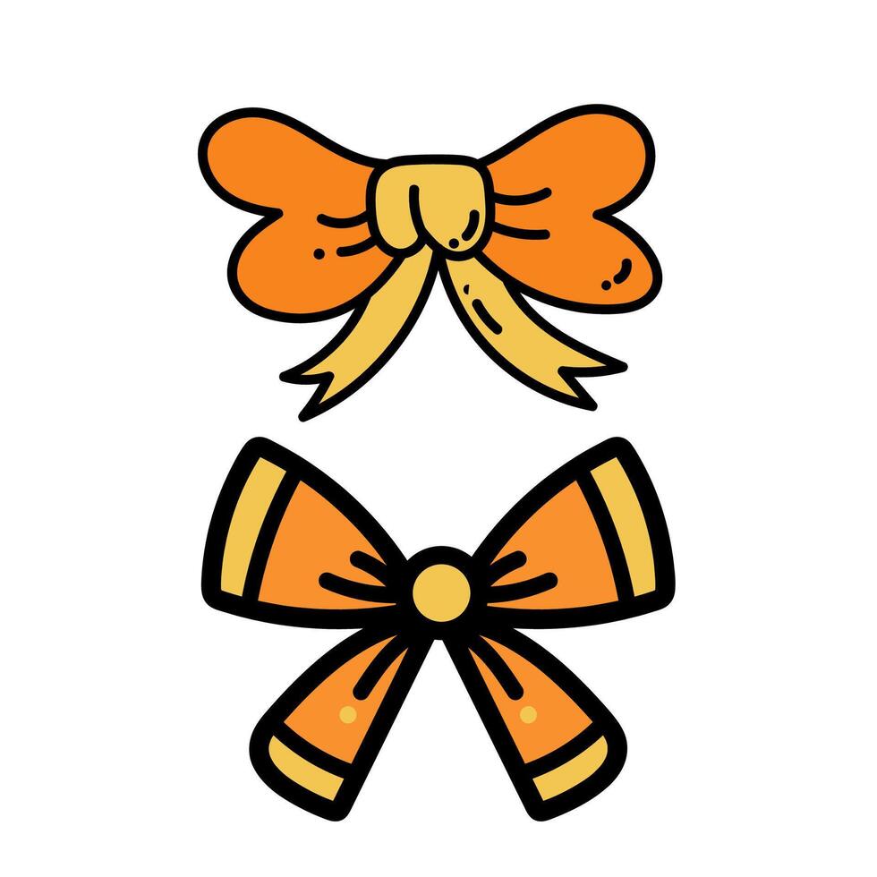 A cartoon bow and ribbon on a white background vector