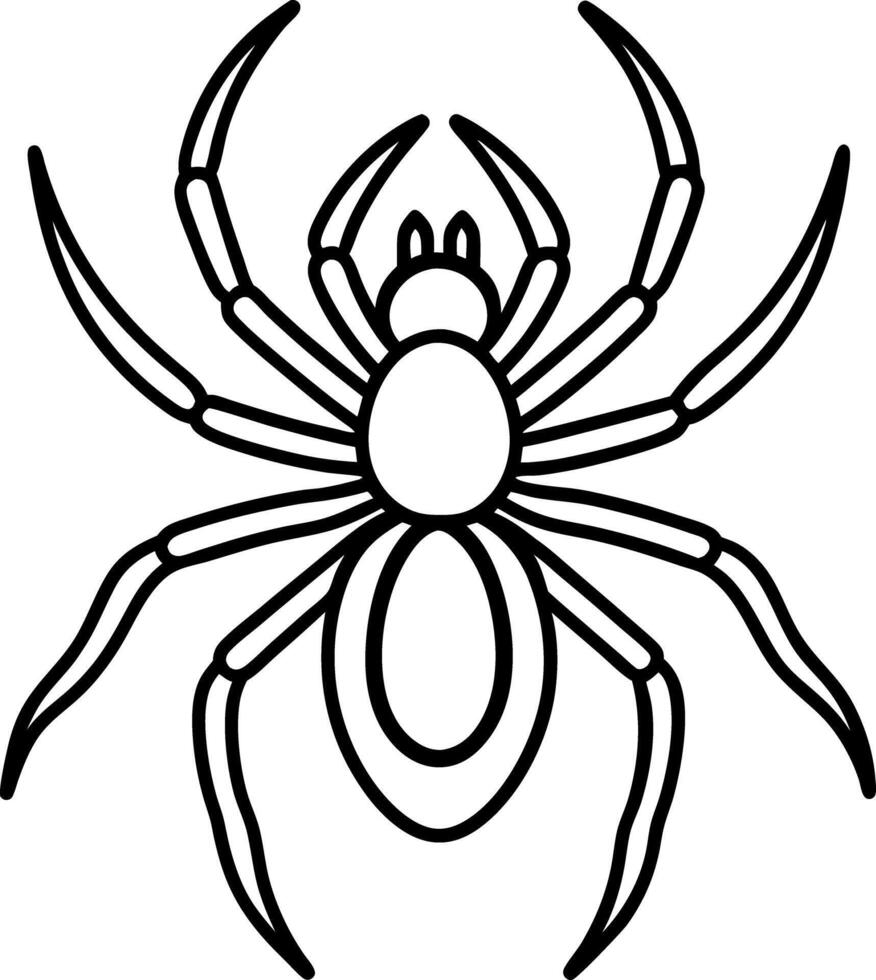Spider Outlines with Eight Legs isolated on White Background, Arachnid vector