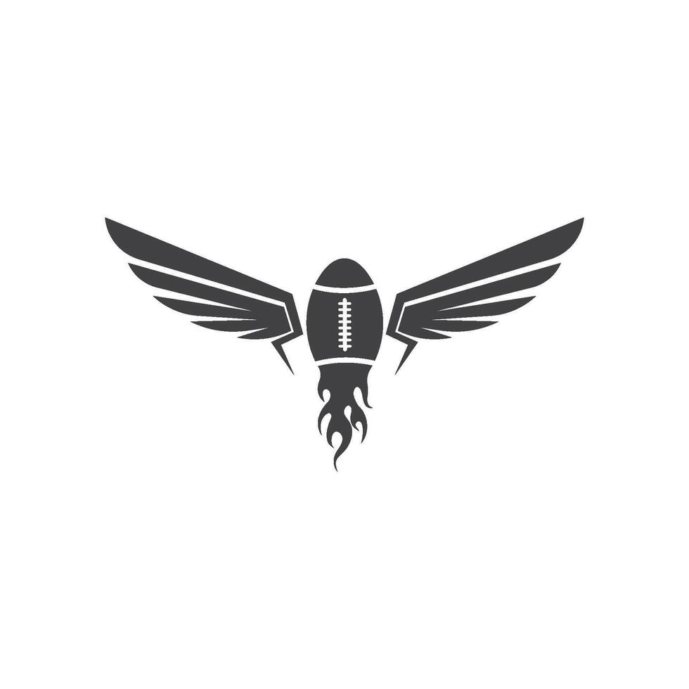 rugby ball with wings icon illustration design vector