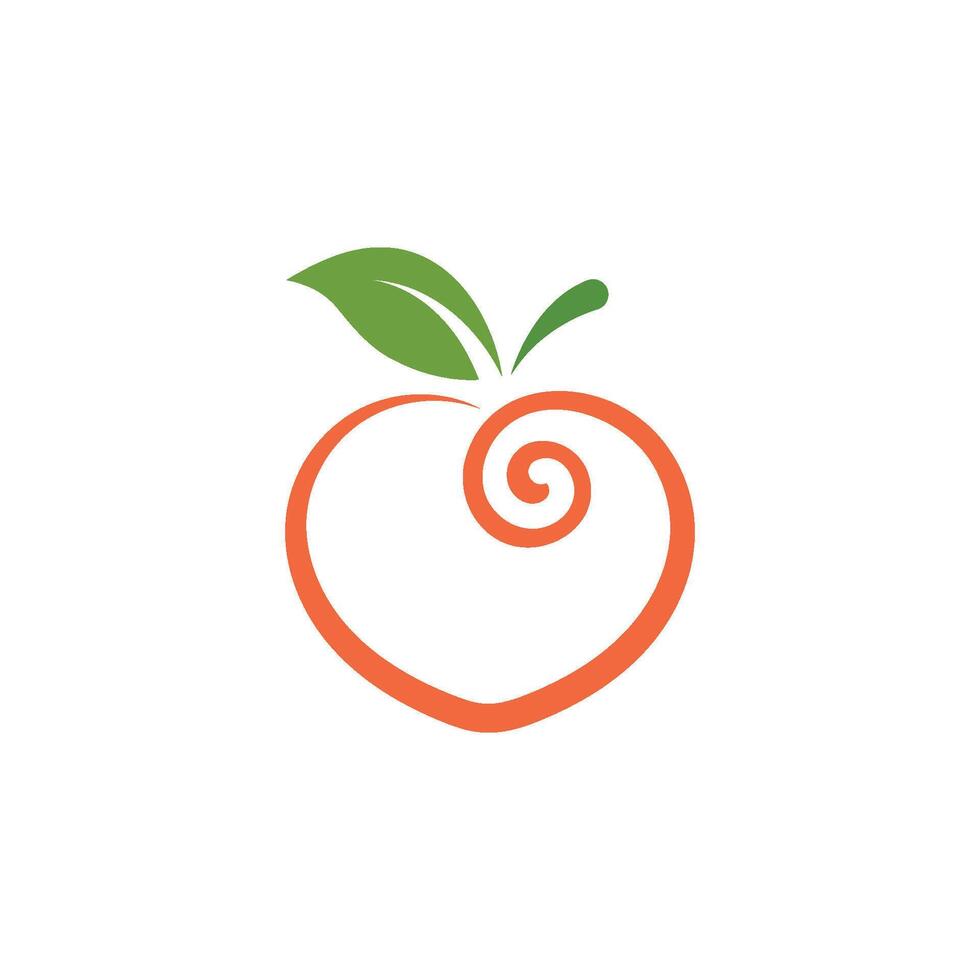 peach fruit icon illustrtion concept design vector
