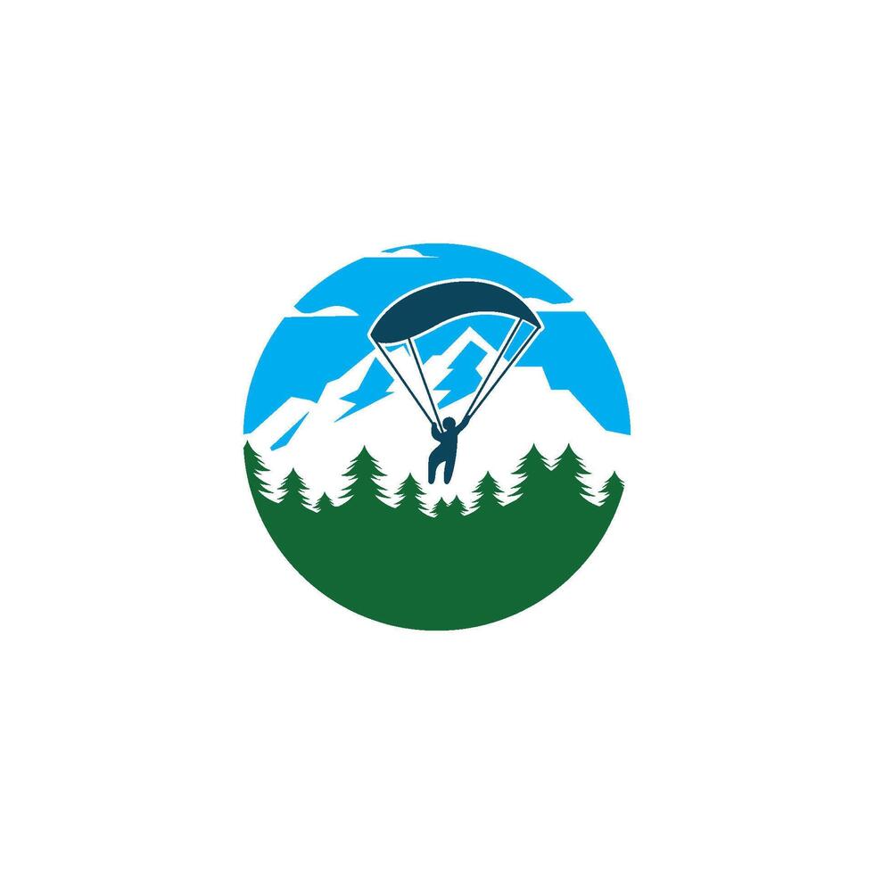 paralayang High Mountain icon Logo illustration design vector