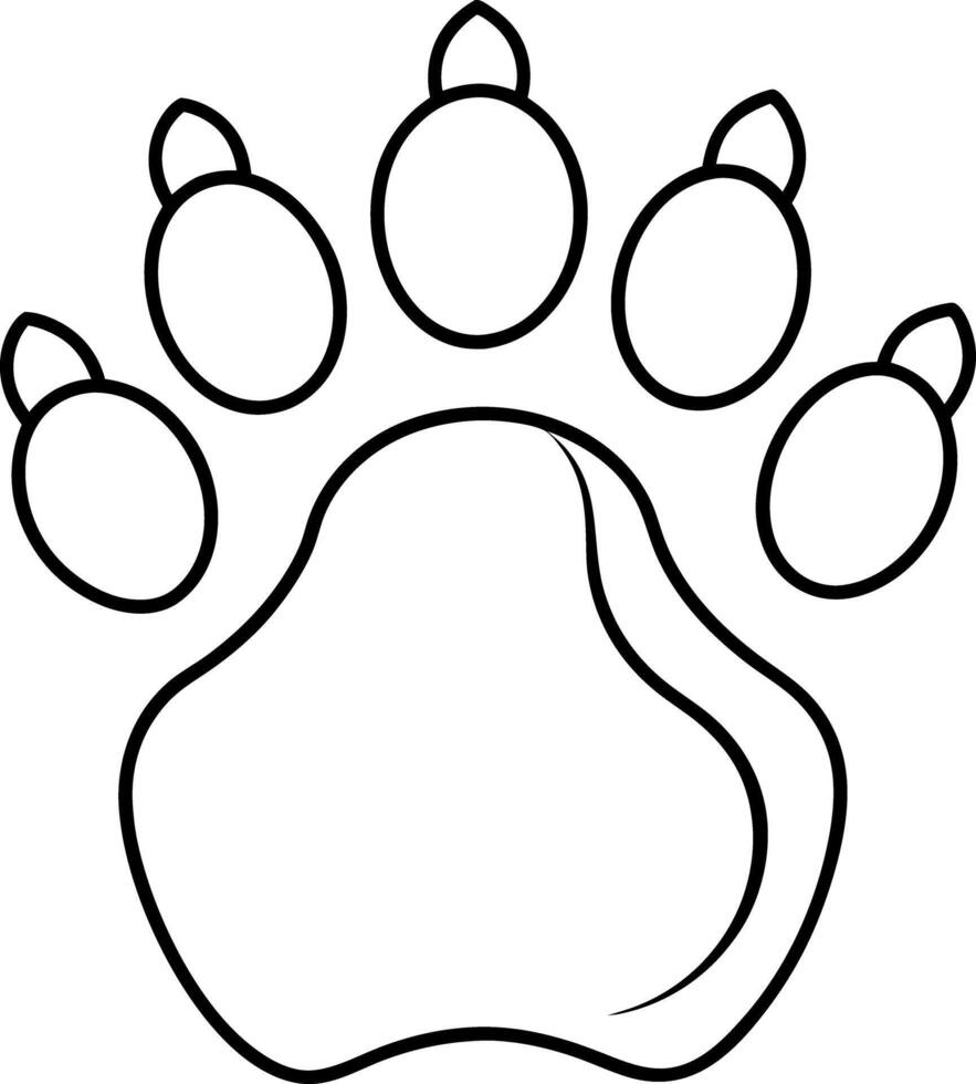 Minimalist Outline of Animal Paw Print Isolated on White Background Simple Design vector