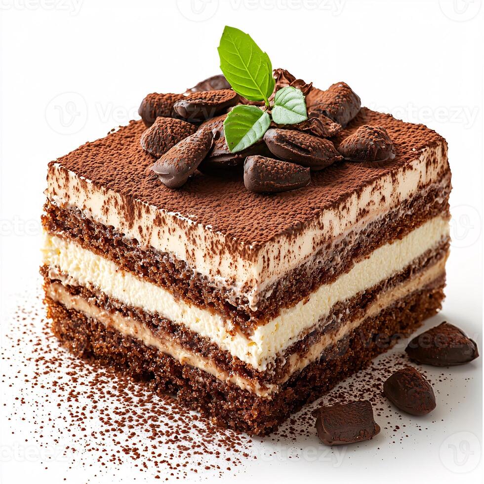 Creamy Tiramisu Dessert with Cocoa-Dusted Layers and Mascarpone photo