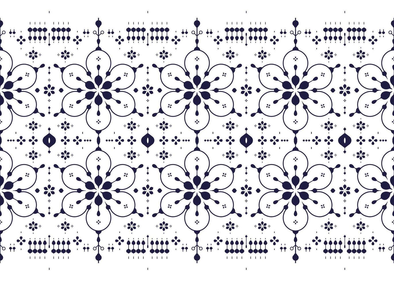 ethnic fabric seamless pattern, blue and white style, luxury design for cloth, carpet, batik, wallpaper, wrapping etc. vector