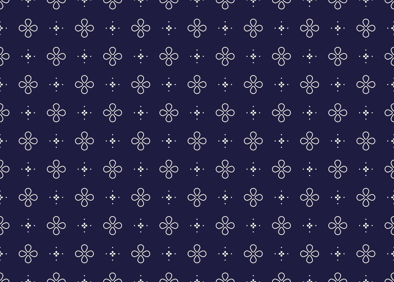 ethnic fabric seamless pattern with white symbol flowers on a dark blue background. design for cloth, carpet, batik, wallpaper, wrapping etc. vector