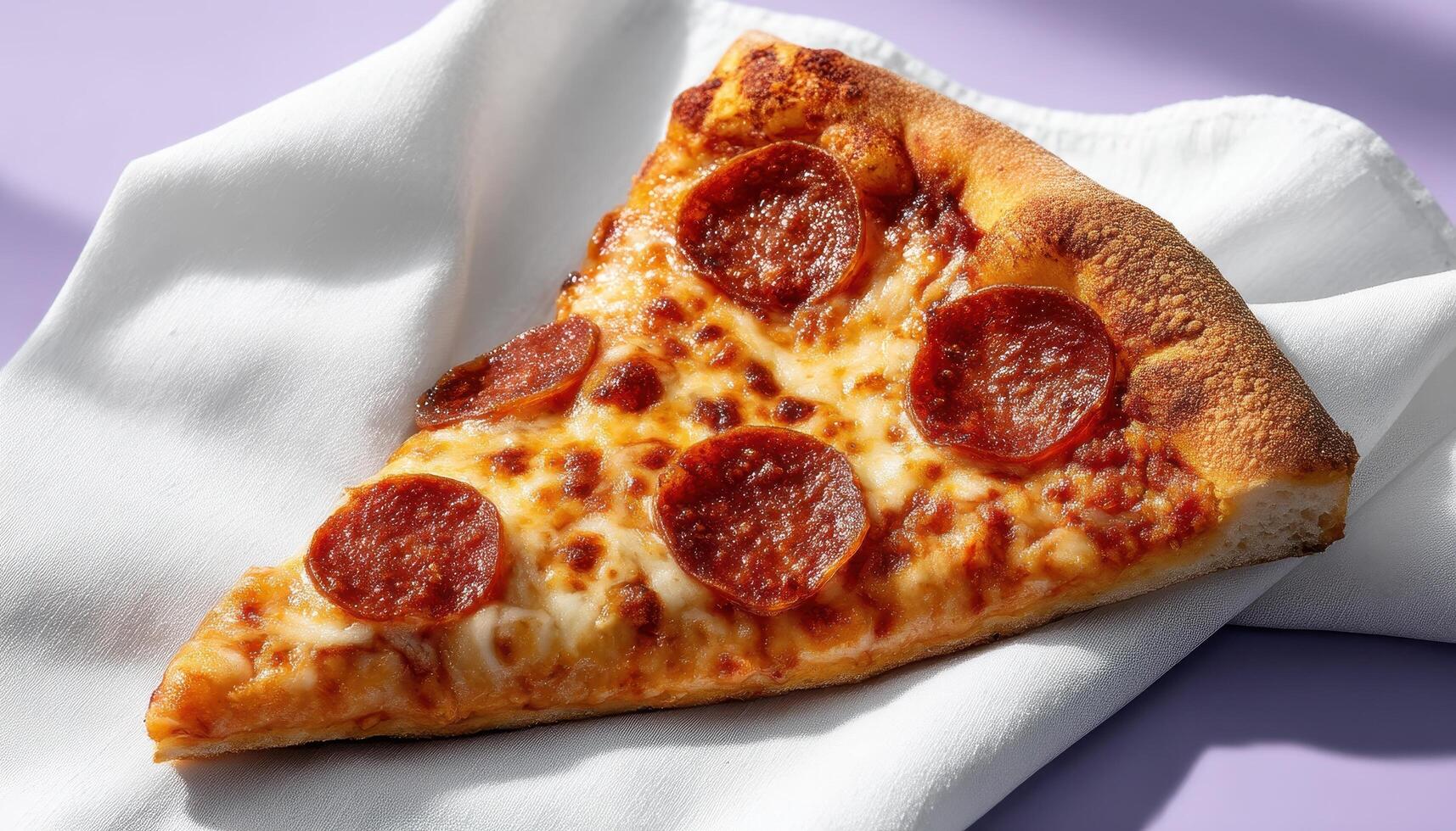 Delicious pepperoni pizza slice kitchen table food photography cozy environment close-up culinary delight photo