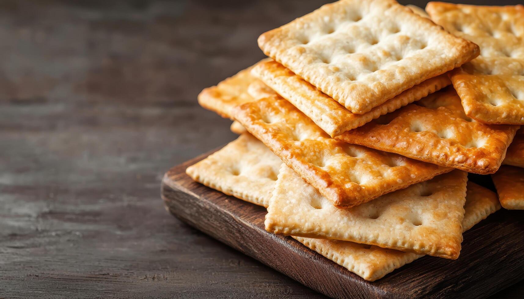 Baking crispy crackers kitchen food photography rustic setting close-up delicious treats photo