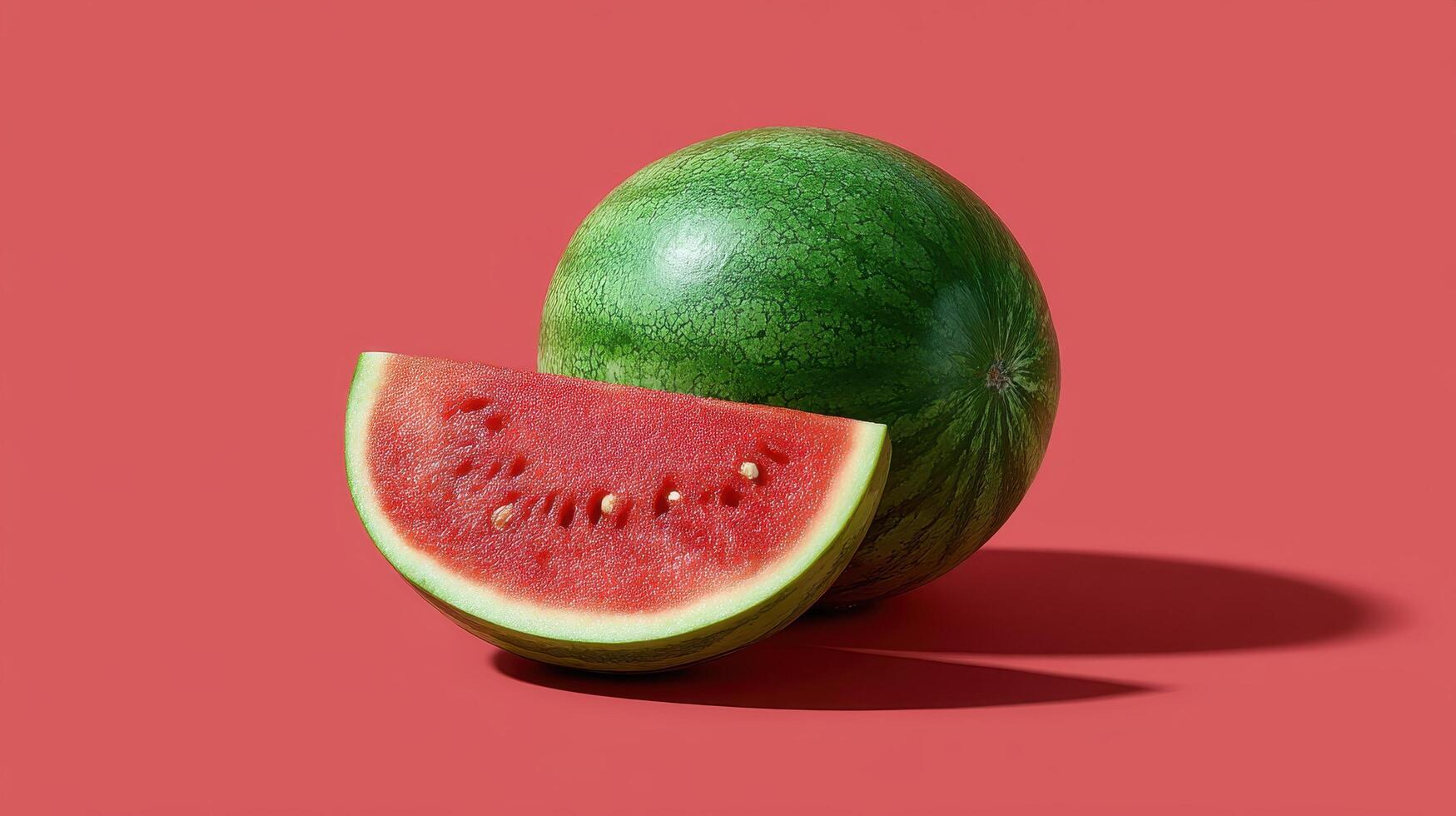Slicing fresh watermelon kitchen food photography bright colors close-up summer refreshment photo
