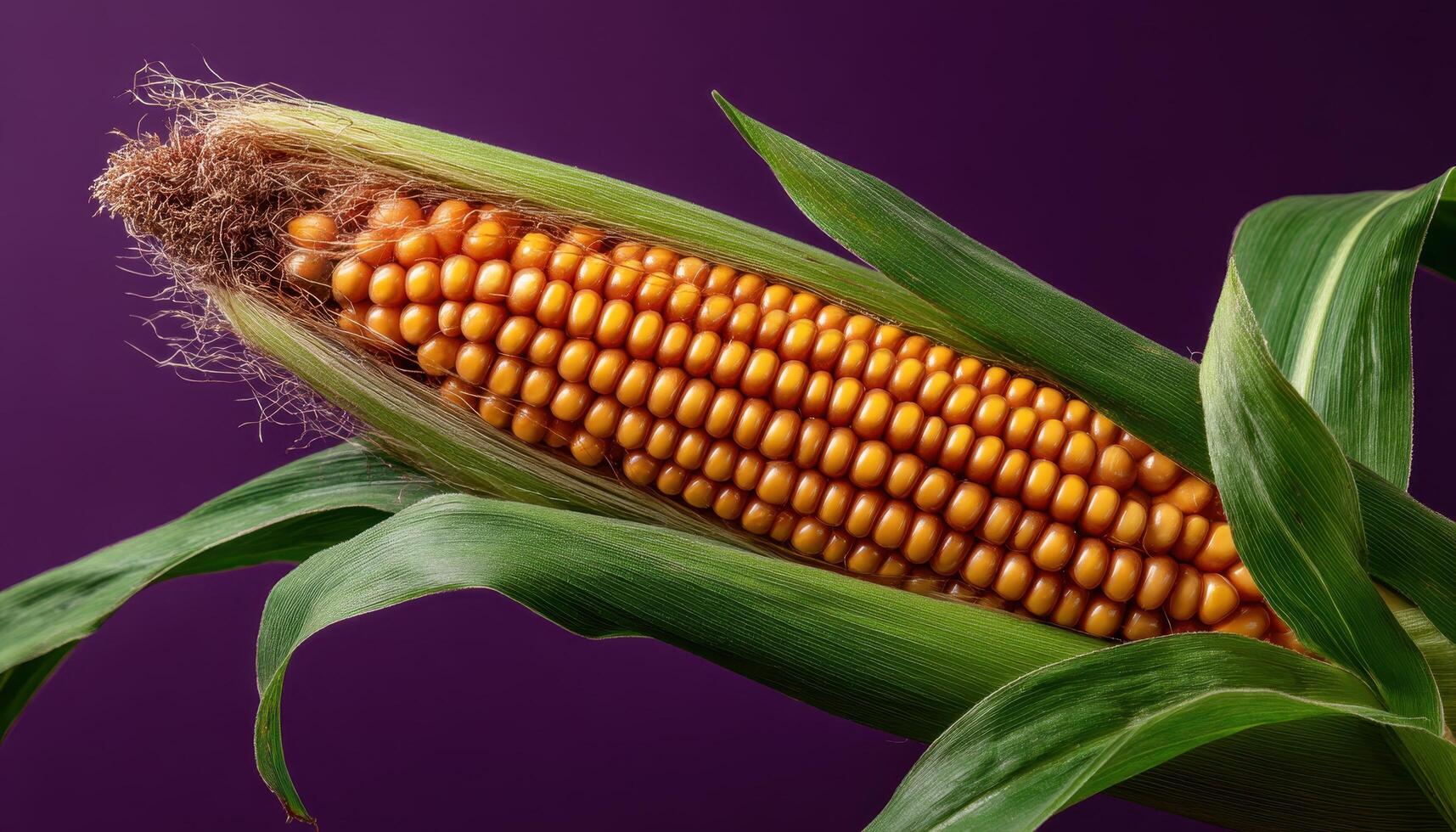 Harvesting bounty corn stalk abundance in studio setting close-up photography photo
