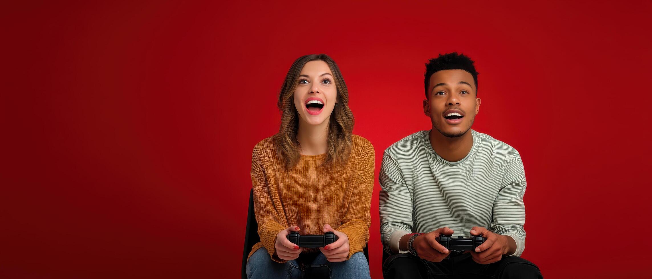 Exciting game night young couple enjoys games together cozy home fun atmosphere photo