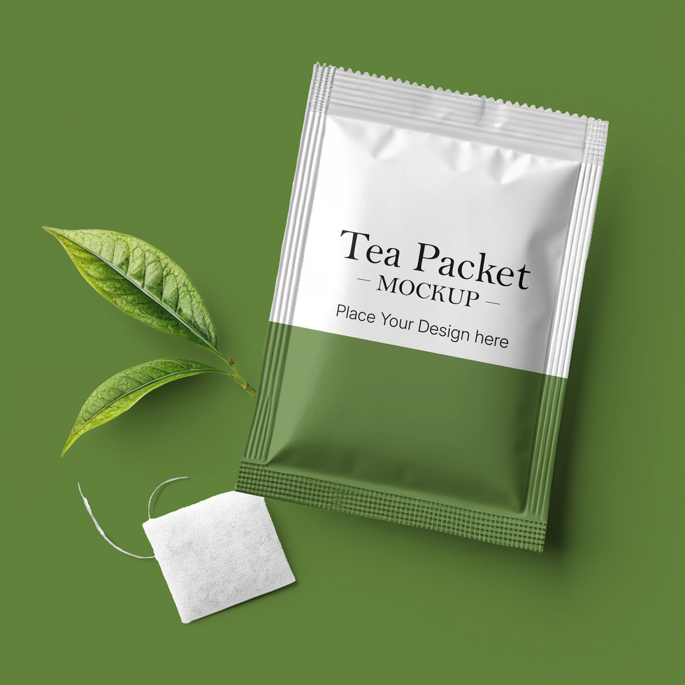 Tea Packet Mockup for Branding psd