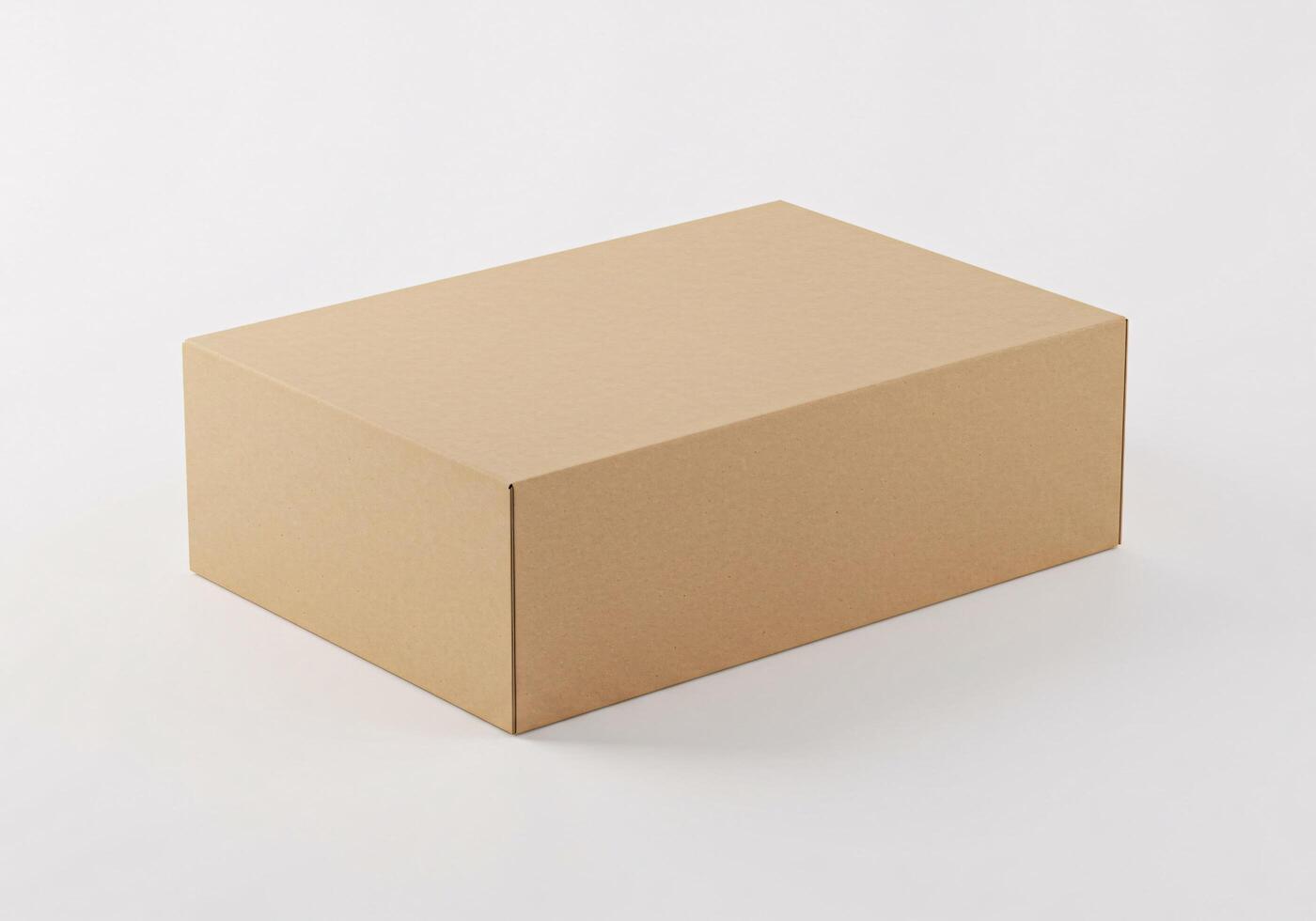 Simple Kraft Cardboard Box Packaging Mockup Clean and Minimalist Design photo