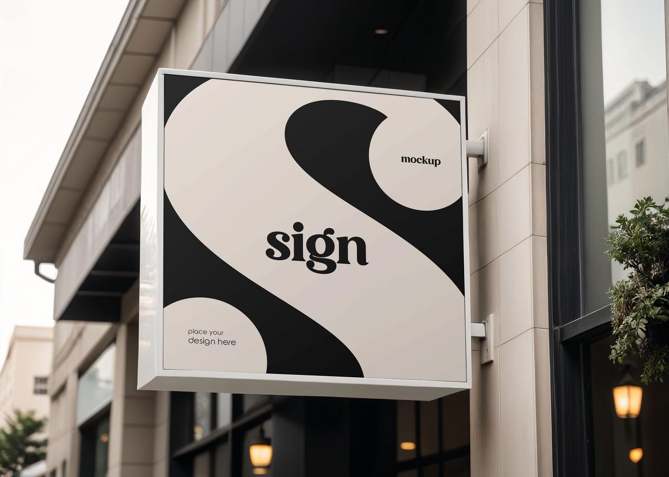 Lightbox Sign Mockup psd