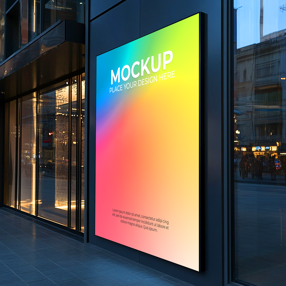 Advertising Storefront Mockup with Blank Space psd