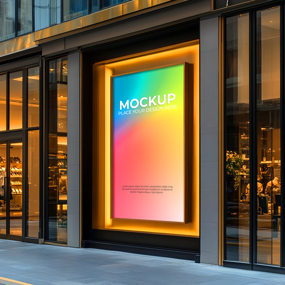 Empty Storefront Template for Logo Placement psd