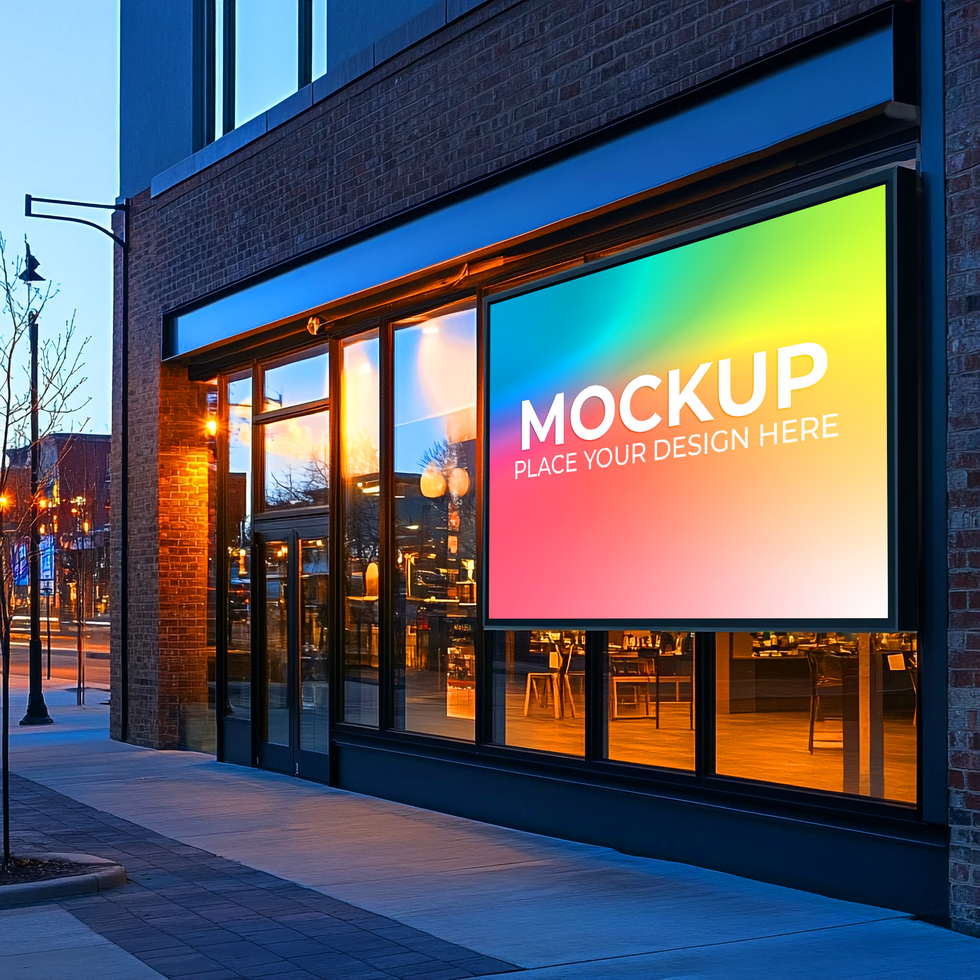 Blank Storefront Signage Presentation Template psd
