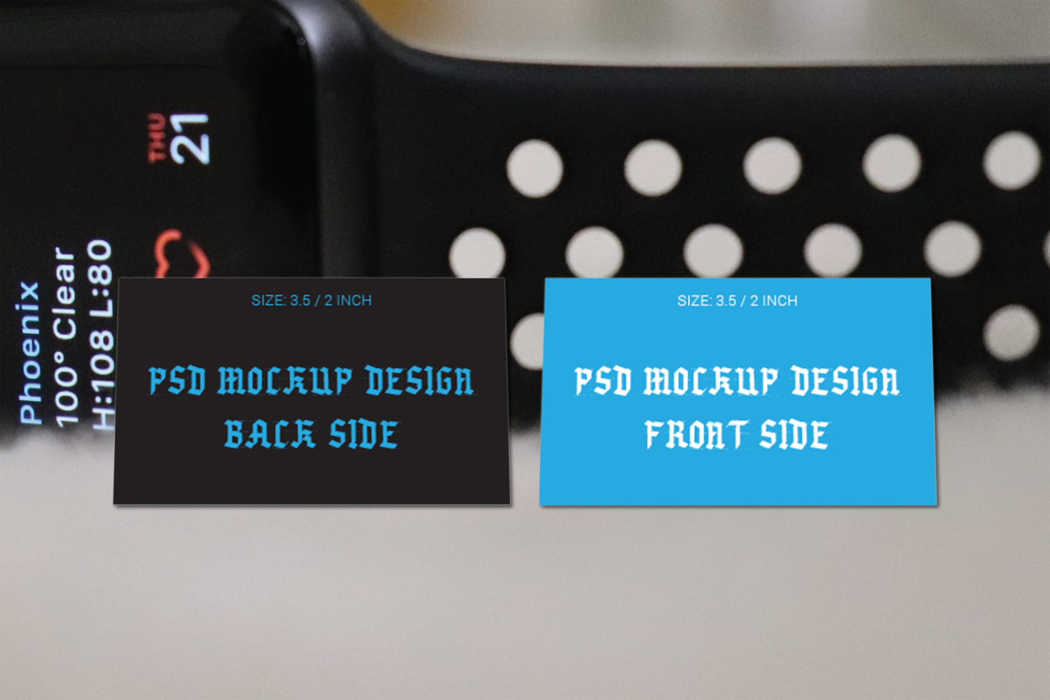 The Best Double Side Business Card Flash Card Gift Card Visiting Card And Thank You Card Photoshop Mockup File psd