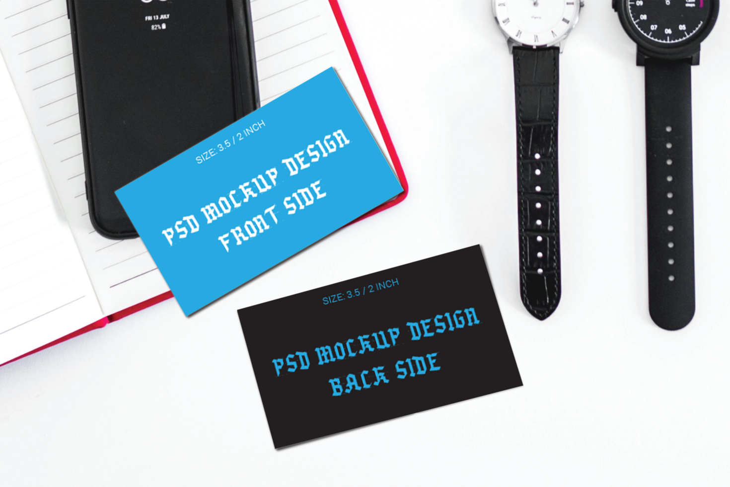 The Best Double Side Business Card Flash Card Gift Card Visiting Card or Thank You Card Adobe Photoshop Mockup Files psd
