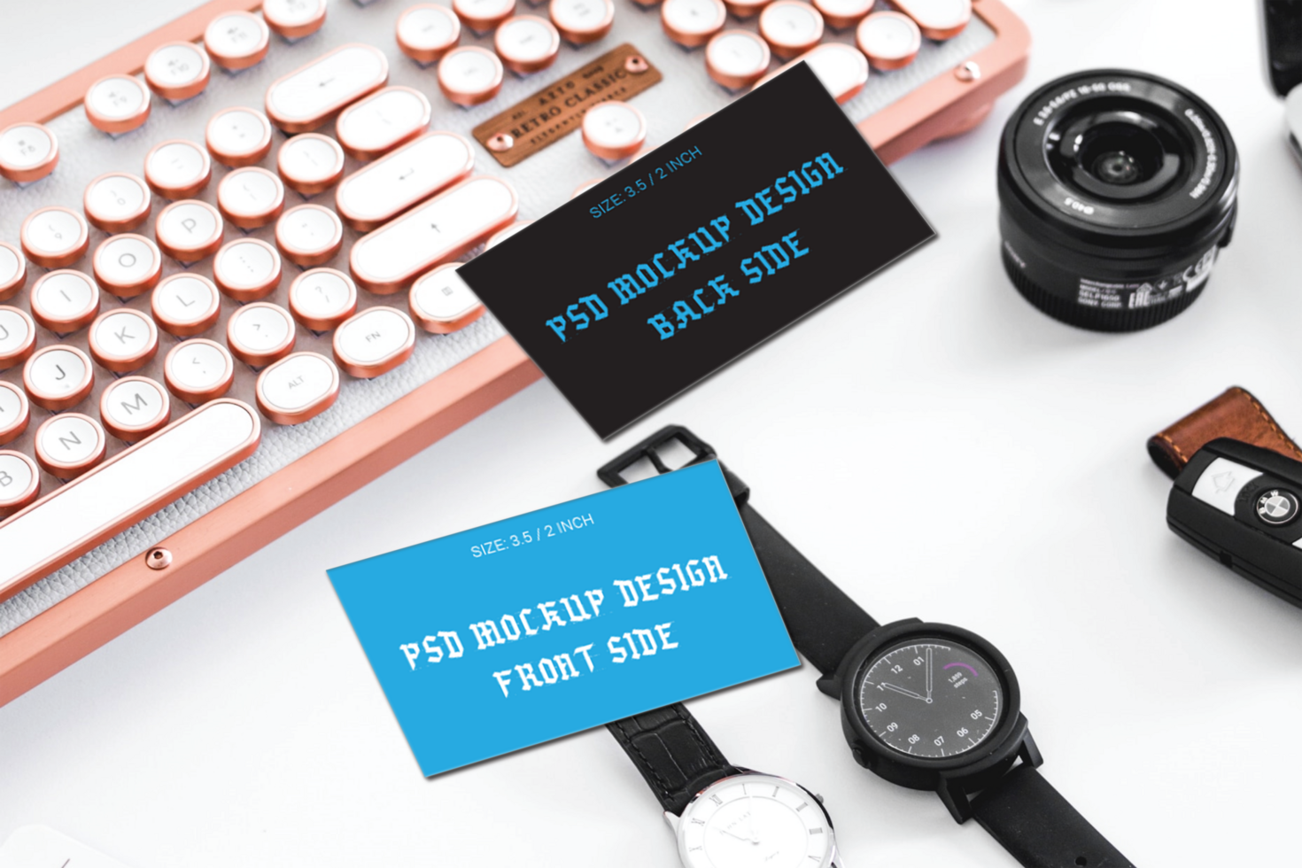The Best Double Sided Business Card Flash Card Gift Card Visiting Card or Thank You Cards Adobe Photoshop Mockup File psd