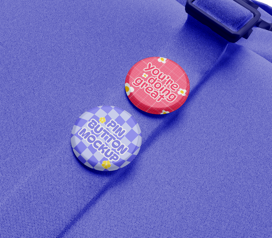 pin button mockup for brooch psd