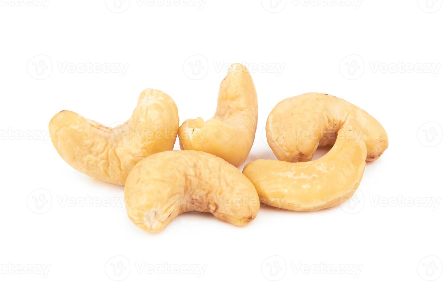 Cashew nuts isolated on a white photo