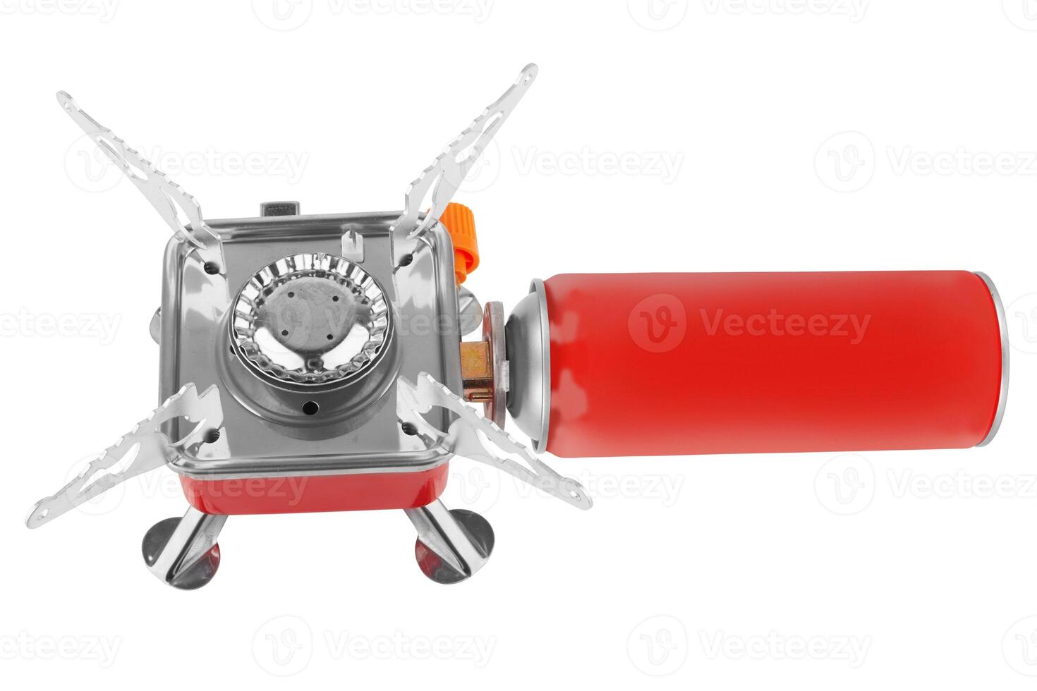 Camping gas stove on a white photo