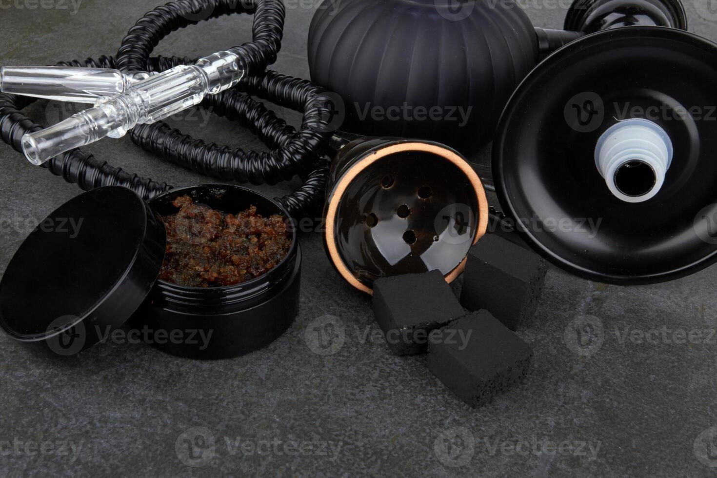 Black hookah surface as a background photo
