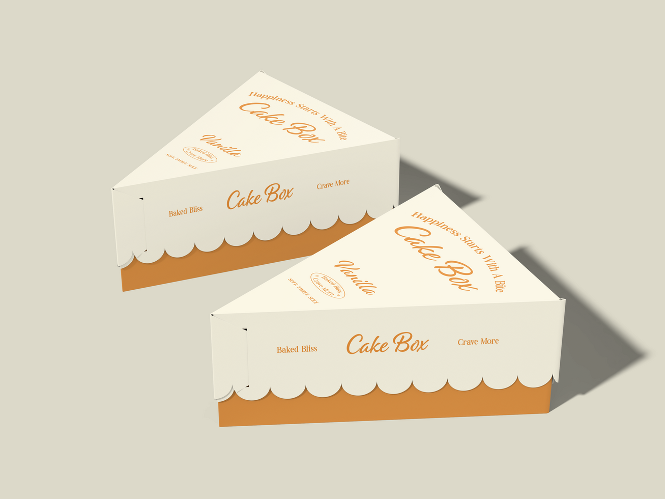 Triangular Cake Box Mockup psd