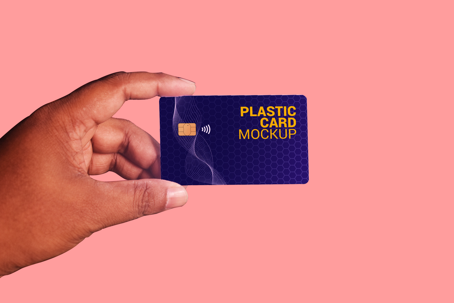 Plastic Card Credit Card Mockup in hand psd